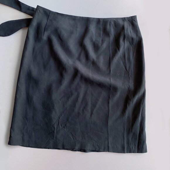 Tori Richard 100% Silk Ash Gray Wrap Skirt Women’s Mini A-Line Size 8 - Picture 7 of 7